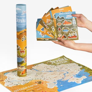 Sticker Map Ukraine <br> 140 pieces